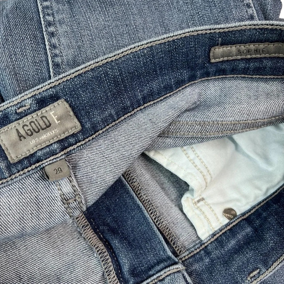 Agolde Women’s  Sophie Medium Wash Distressed Jean Size 30 - Picture 9 of 11